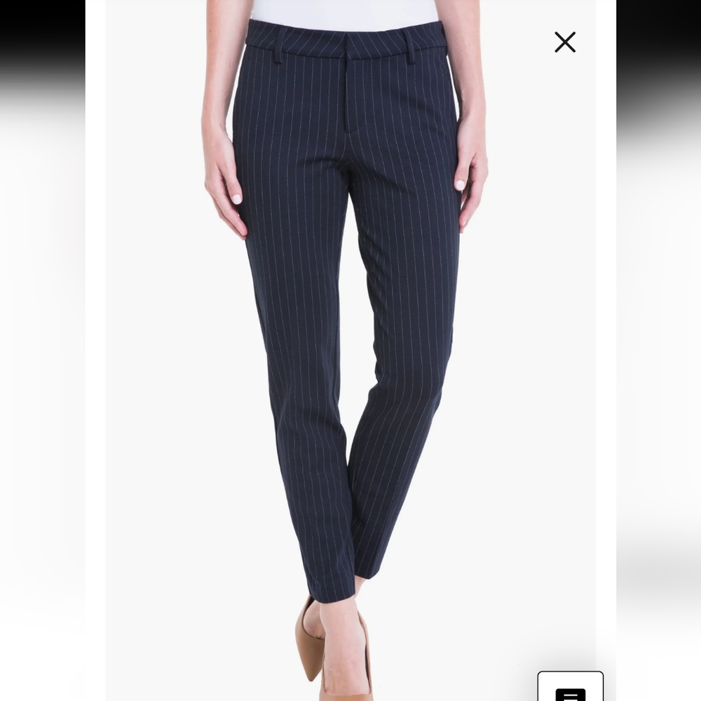 Liverpool Kelsey Knit Pinstripe In Navy, White, Women's Size 8/29, Career Wear